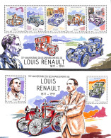 Guinea Bissau 2014 Louis Renault 2 S/s, Mint NH, Transport - Automobiles - Autos