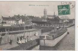 MERVILLE (59) Sur Les Bords De La Lys - Péniche, Enfants - Ed. E.Douvrin à Croisée - Merville