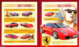 Mozambique 2013 Enzo Ferrari 2 S/s, Mint NH, Sport - Transport - Autosports - Automobiles - Ferrari - Auto's