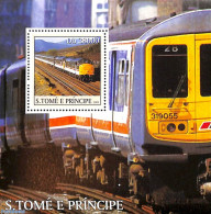 Sao Tome/Principe 2003 Locomotive S/s, Mint NH, Transport - Railways - Trains