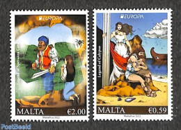 Malta 2022 Europa, Myths & Legends 2v, Mint NH, History - Transport - Europa (cept) - Ships And Boats - Art - Fairytales - Bateaux