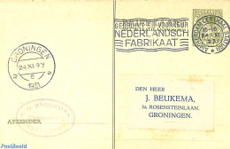 Netherlands 1931 Reply Paid Postcard 5/5c, Used Postal Stationary - Cartas & Documentos
