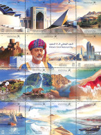 Oman 2022 52nd National Day 15v M/s, Mint NH, Nature - Transport - Cat Family - Ships And Boats - Art - Modern Archite.. - Schiffe