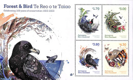 New Zealand 2023 Forest & Bird S/s, Mint NH, Nature - Birds - Butterflies - Reptiles - Nuevos