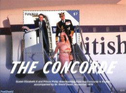 Tuvalu 2022 The Concorde S/s, Mint NH, History - Transport - Kings & Queens (Royalty) - Concorde - Aircraft & Aviation - Familias Reales