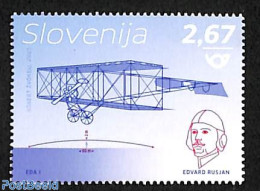 Slovenia 2023 E. Rusjan, Aviation Pioneer 1v, Mint NH, Transport - Aircraft & Aviation - Vliegtuigen