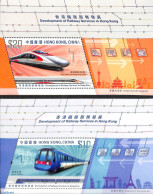 Hong Kong 2023 Development Of Railways 2 S/s, Mint NH, Transport - Railways - Unused Stamps