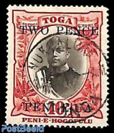 Tonga 1923 2p On 10p, Used, Used Or CTO - Altri & Non Classificati