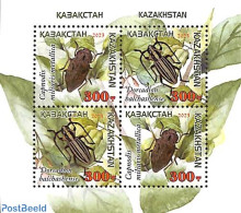 Kazakhstan 2023 Red Book, Insects 4v M/s, Mint NH, Nature - Insects - Kasachstan