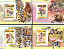 Congo Dem. Republic, (zaire) 2013 Bees 4 S/s, Mint NH, Nature - Bees - Insects - Sonstige & Ohne Zuordnung