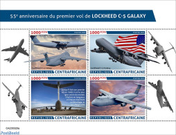 Central Africa 2023 Lockheed C-5 Galaxy, Mint NH, History - Transport - Militarism - Aircraft & Aviation - Militaria