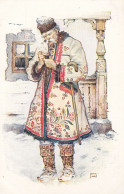 Otok Vinkovci - Old Man In Traditional Costume Smoking A Pipe , Folklore Art Vladimir Kirin - Croacia