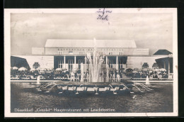 AK Düsseldorf, Ausstellung Gesolei 1926, Hauptrestaurant Mit Leuchtfontäne  - Exhibitions