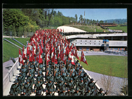 AK Lausanne, Exposition Nationale Suisse 1964, Le Defile Des Etendards  - Ausstellungen