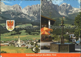 72234300 Ellmau Tirol Dorfbrunnen Panorama  Ellmau - Sonstige & Ohne Zuordnung