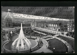 AK Mannheim, Jubiläums-Ausstellung 1907, Friedrichsplatz Bei Nacht Beleuchtet, Schweinwerfer  - Ausstellungen