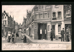 AK Düsseldorf, Ausstellung 1904, Aus Alt Düsseldorf VII. Mit Zigarrengeschäft  - Ausstellungen