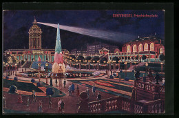 AK Mannheim, Jubiläums-Ausstellung 1907, Friedrichsplatz Während Der Grossen Beleuchtung  - Ausstellungen