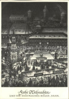 72234202 Nuernberg Christkindles Markt Burg Brunnen Lebkuchenhaus Weihnachtskart - Nürnberg