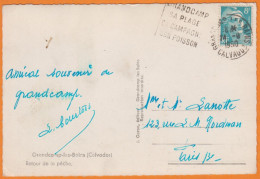 DAGUIN  Sur CPSM De  14 GRANDCAMP-LES-BAINS   Retour De La Peche   Animée  1950  Avec Mne De GANDON 8F - Mechanical Postmarks (Other)