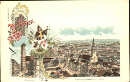 72233931 Muenchner Kindl Muenchen Vom Frauenturm Domfreiheit Litho Muenchen - München