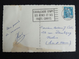 APT - VAUCLUSE - FLAMME CAVALCADE SUR MARIANNE GANDON - INTERIEUR EGLISE - Mechanical Postmarks (Advertisement)