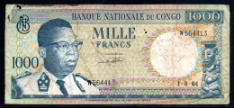 362-Congo 1000fr 1964 W564 - République Démocratique Du Congo & Zaïre