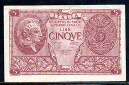 570-Italie Billet De 5 Lire 1944-0565 - Italia – 5 Lire