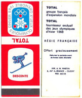 Pochette Pour Allumettes TOTAL Rouge Ski Alpin DESCENTE Xèmes Jeux Olympiques D'Hiver De GRENOBLE 1968 Olympic Games 68 - Scatole Di Fiammiferi