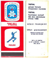 Pochette Pour Allumettes TOTAL Rouge Patinage FIGURE Xèmes Jeux Olympiques D'Hiver De GRENOBLE 1968 Olympic Games 68 - Scatole Di Fiammiferi