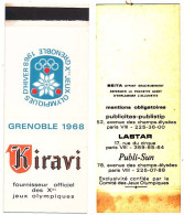 Pochette Pour Allumettes Vins KIRAVI  Xèmes Jeux Olympiques D'Hiver De GRENOBLE 1968 Olympic Games 68 - Cajas De Cerillas (fósforos)