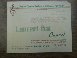 Société Ouvrière De Chant Et De Musique Avenir-Mulhouse Concert-Bal Annuel - Other & Unclassified