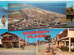 GRUISSAN PLAGE .  La Plage Et Les Châlets CP Multivues - Autres & Non Classés