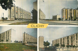 CLICHY .  Les HLM Rue Léon Blum . CP Multivues . - Clichy