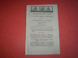 Bulletin Des Lois  An IV :époque De Brisement Planche Aux Assignats. Salaires équivalent En Froment Myriagrammes, Jug - Décrets & Lois