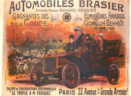 AUTOMOBILES BRASIER . Série "NOS TRANSPORTS EN 1900" - Peintures & Tableaux