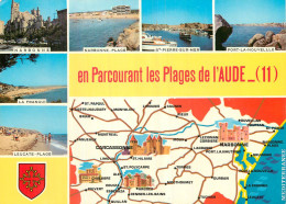 LES PLAGES DE L'AUDE . CP Multivues - Autres & Non Classés