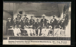 AK Damen-Trompeter-Corps Rheinland-Mecklenburg, Bühnenbild, Dir. Aug. Breest  - Music And Musicians