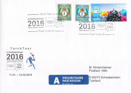 Youth Olympic Games In Lillehammer 2016. 11 Torch Relay Covers From Norway. Postal Weight 0,09 Kg. Please Read Sales Con - Inverno 2016: Lillehammer (Giochi Olimpici Giovanili)