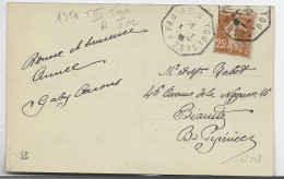 N° 235 CARTE TOULOUSE AMBULANT TOULOUSE A PAU3 ° 1.1.1934 G INDICE 12 COTE 90€ - Correo Ferroviario