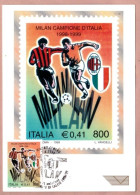Cartolina Milan Campione D' Italia 1998 - 1999 - Annullo Filatelico 1999 - Non Viaggiata - Voetbal