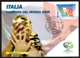 Cartolina Calcio Italia Campioni Del Mondo 2006 - Annullo Filatelico Roma 2006 - Soccer