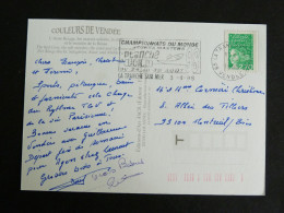 LA TRANCHE SUR MER - VENDEE - FLAMME TEMPORAIRE CHAMPIONNAT PLANCHE A VOILE 1998 SUR ROULETTE MARIANNE LUQUET - Mechanical Postmarks (Advertisement)