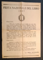 03941 "FESTA NAZIONALE DEL LIBRO - LA FIERA LETTERARIA DEL 15 MAGGIO 1927 - ANNO V" PAGINA GIORNALE PUBBL.ORIG. - Reclame