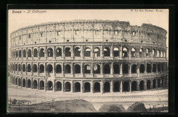 AK Roma, Anfiteatro Flavio O Colosseo Eretto Da Flavio Vespasiano Ed Inaugurato De Tito Nell'80  - Altri & Non Classificati
