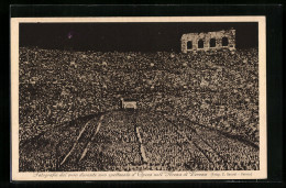 AK Verona, Fotografia Dal Vero Durante Uno Spettacolo D`Opera Nell`Arena  - Andere & Zonder Classificatie