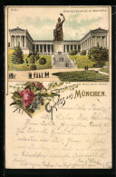 Lithographie München, Ruhmeshalle Und Bavaria  - Sonstige & Ohne Zuordnung