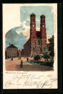 Lithographie München, Blick Zur Frauenkirche  - Other & Unclassified