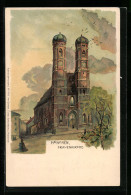 Lithographie München, Frauenkirche  - Andere & Zonder Classificatie