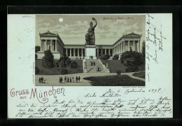 Mondschein-Lithographie München, Bavaria Und Ruhmeshalle  - Sonstige & Ohne Zuordnung